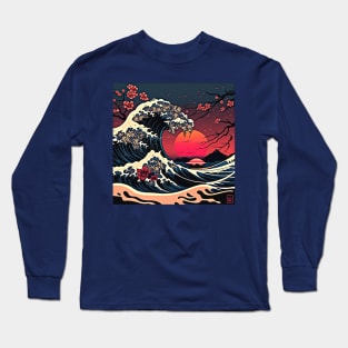 VClassic Kanagawa Wave T-Shirt Long Sleeve T-Shirt